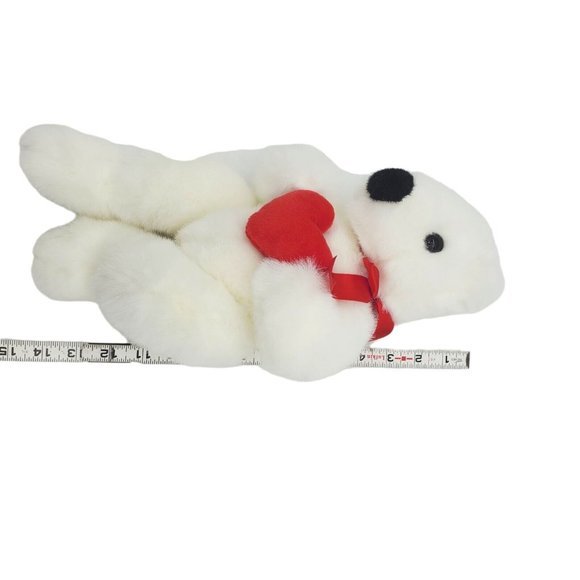 TY BEANIE BUDDY “ ROMEO ” 14IN  Plush‎ BEAR 1997  White Polar Red Heart  No Tag - Picture 5 of 8